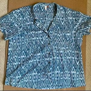 Anthropologie Pilcro Top Women’s Size Small Blue Short Sleeve Surf Shirt
